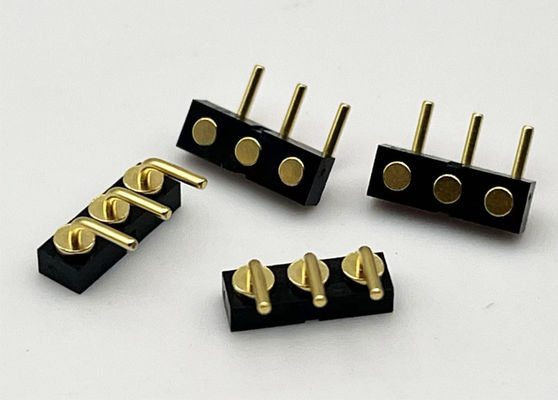 3p 2.54mm بهار بارگیری زنانه توپ پلنگر مغناطیسی Pogo پین کانکتور