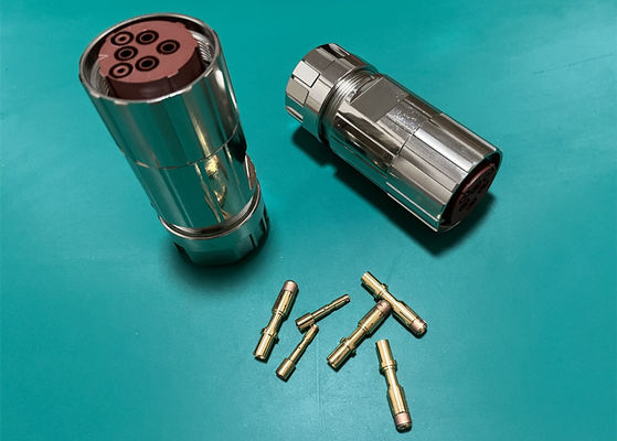 اتصال دهنده قدرت دایره ای M40 6 پین Servo Encoder زنانه Crimp Wire Plug