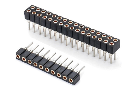 2.0mm ماشین گرد زنانه پین سر وصل کننده دو ردیف PCB H2.8mm 7.4mm