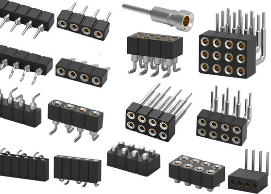 دو ردیف PCB گرد پین سر وصل کننده ماشین زن سر 1.27mm 2.0mm 2.54mm