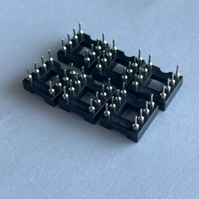 2.54mm 8 Pin IC Socket Connector ماده ی عایق گیری PBT سیاه