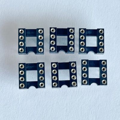 2.54mm 8 Pin IC Socket Connector ماده ی عایق گیری PBT سیاه