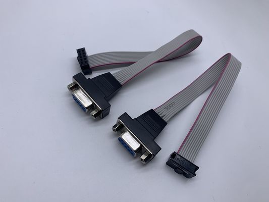 D-sub DB9 به FC-10p 2.54mm کابل نوار صاف مرد زنانه به 10 سیم اتصال 26 پین IDC