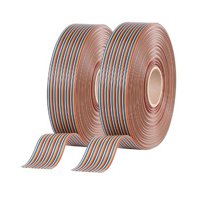 8Pin - 64Pin سفارشی کابل رنگین کمان تخت 1.27mm پیچ کابل نوار 100 M / رول