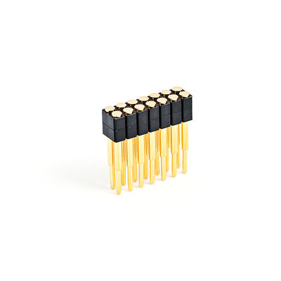 2.54mm 16P Pogo Pin Connector SMT نوع طلا شده مس میله ای بهار بارگذاری شده Pogo Pins