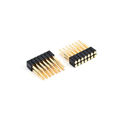 2.54mm 16P Pogo Pin Connector SMT نوع طلا شده مس میله ای بهار بارگذاری شده Pogo Pins