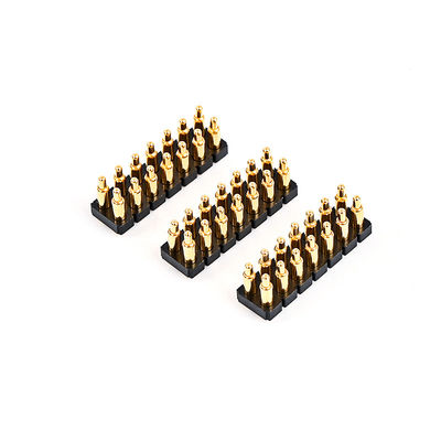 2.54mm 16P Pogo Pin Connector SMT نوع طلا شده مس میله ای بهار بارگذاری شده Pogo Pins