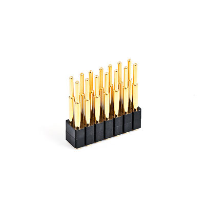 2.54mm 16P Pogo Pin Connector SMT نوع طلا شده مس میله ای بهار بارگذاری شده Pogo Pins