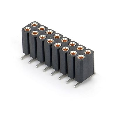 2.54mm دو ردیف H7.0mm SMT PCB برنج ماشین گرد زن سر وصل کننده PA6T سیاه