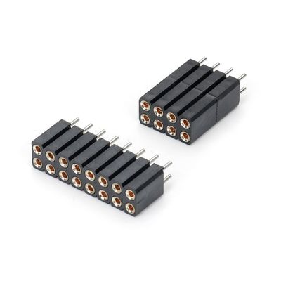 2.54mm دو ردیف H7.0mm SMT PCB برنج ماشین گرد زن سر وصل کننده PA6T سیاه