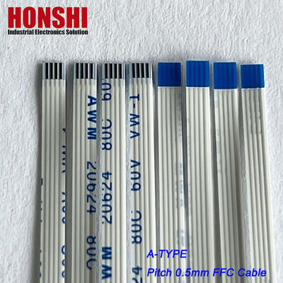 کانکتورهای فلکس تخت AWM 20624 0.5mm Pitch 4 Pin Flexible Flat Ribbon Cable Assembly