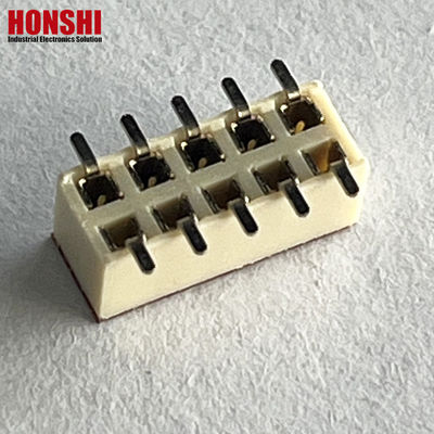اتصال کننده سرپوش زنانه دو ردیف رنگ سفید 2.54mm H7.1 10p SMT نوع PA6T PCB Board