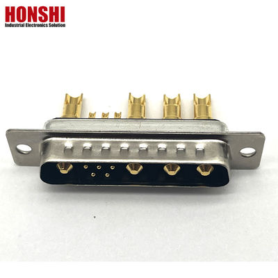9w4 اتصال سیم جوش D Sub Connector Gold Plated Male Mixed High Current 5+4 هسته