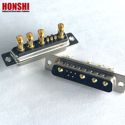 9w4 اتصال سیم جوش D Sub Connector Gold Plated Male Mixed High Current 5+4 هسته