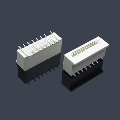 LCP/PA9T پلاستیکی 1.25mm کابل FFC/FPC Zif Socket Connector تماس جانبی با قفل 8 10 18 30 پین نوع زاویه راست