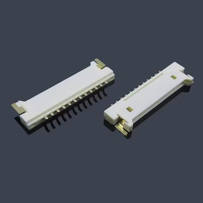 LCP/PA9T پلاستیکی 1.25mm کابل FFC/FPC Zif Socket Connector تماس جانبی با قفل 8 10 18 30 پین نوع زاویه راست