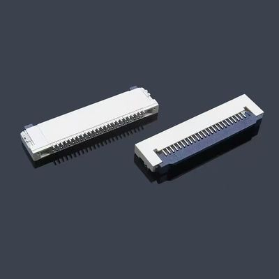 LCP/PA9T پلاستیکی 1.25mm کابل FFC/FPC Zif Socket Connector تماس جانبی با قفل 8 10 18 30 پین نوع زاویه راست