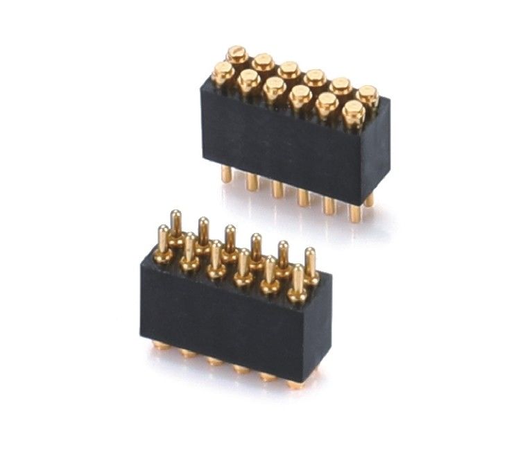 1.27mm H3.8mm Pogo Pin Connector مس C6801 ماده 12 Pin Connector با دقت