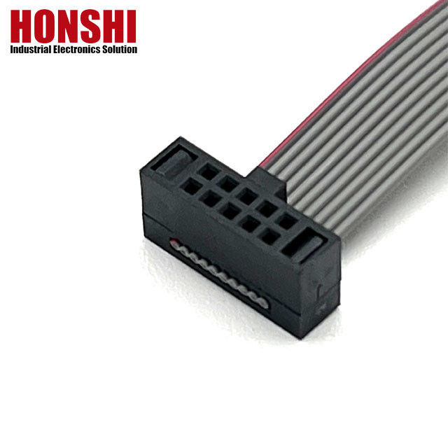 10 پین خاکستری فلت کابل کانکتور نوار پیچ 1.27mm IDC کابل 10u" طلا