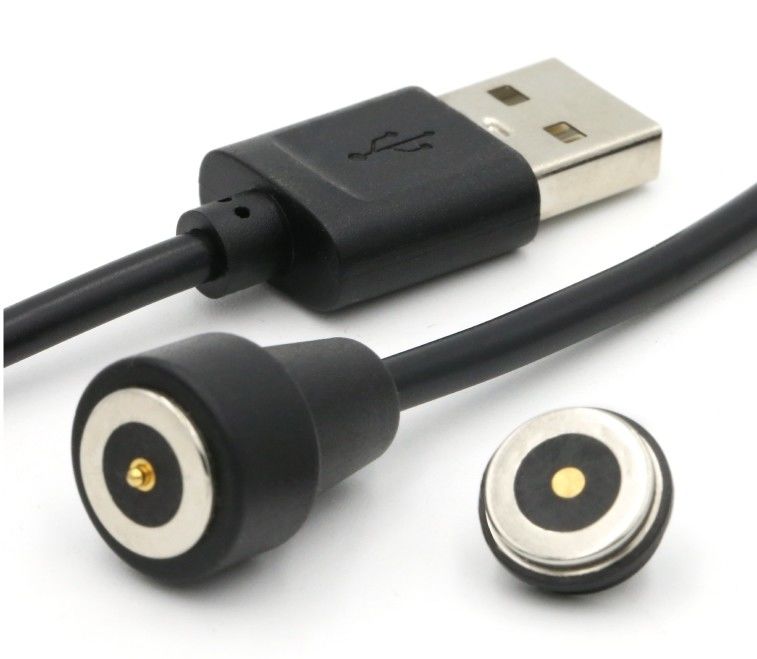 کابل شارژ 3.0A با جریان بالا USB 2 پین دایره ای Adapter شارژ برق مغناطیسی Pogo Pin