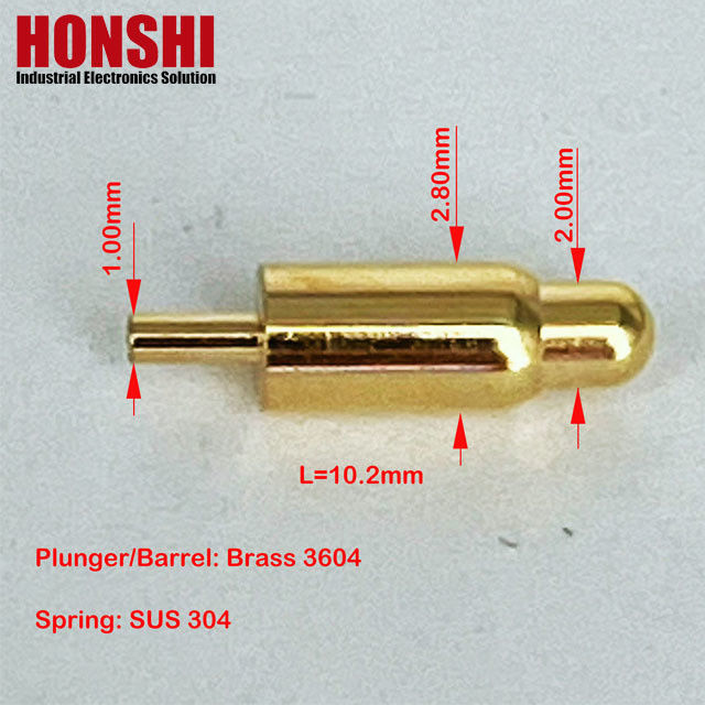 Dia 2.8mm Male Pogo Pin Connector Length 10.2mm Dip Type Spring Loaded Pogo Pins (دستبند های پگو مردانه 2.8 میلی متر)