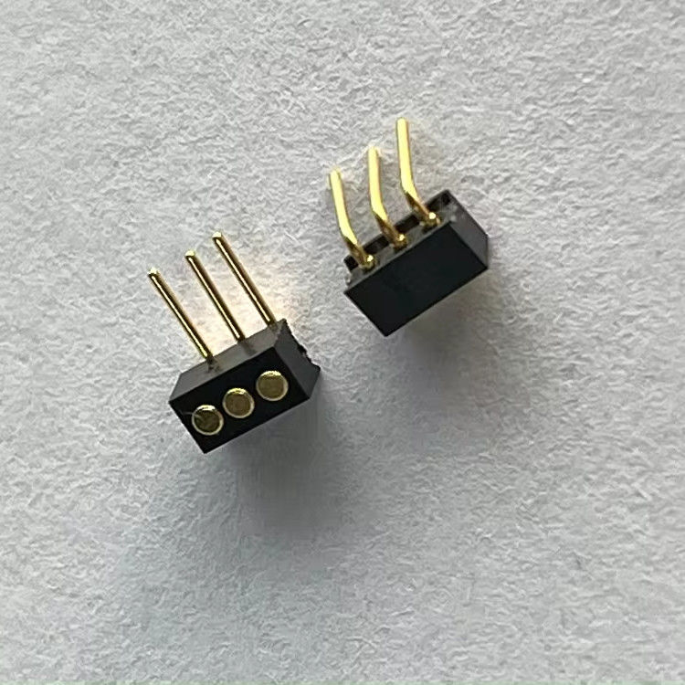 1.27mm 3pin Right Angle Dip Type Brass Spring Loaded Magnetic Pogo Pin Connector.........