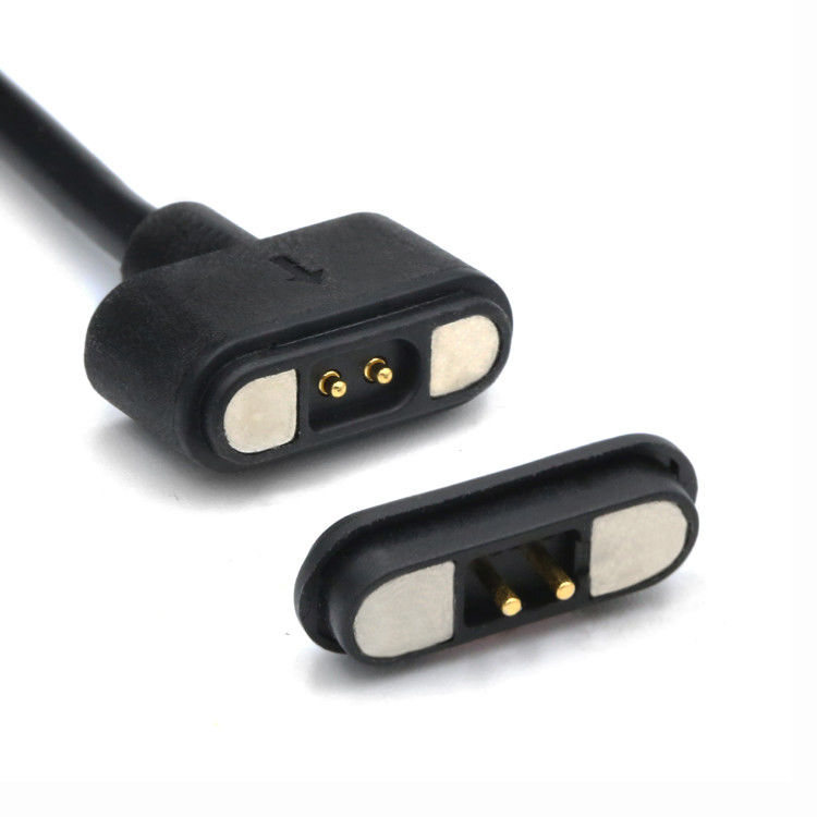 IP67 ضد آب PCB زنانه Pogo Pin Connector کابل مغناطیسی با فلش طلایی و مقاومت 50mohm Max تماس