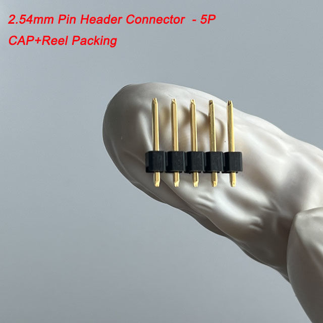 2.54mm Pitch Pin Header Connector 5 Pin راست با کاپ بورد به کنتاکتور
