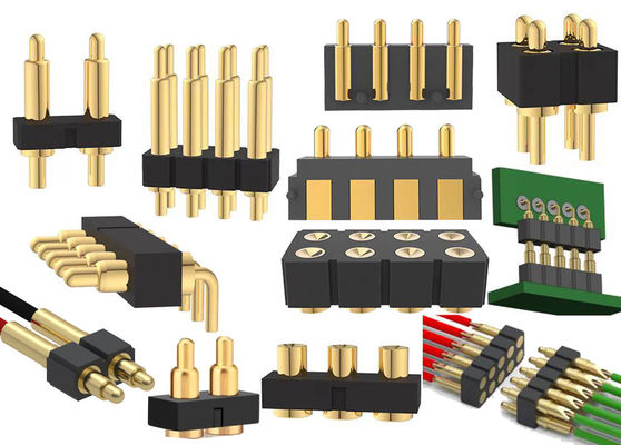 1x3P DIP Pogo Pin Connector بهار بارگذاری شده 2 Pin - 40 Pin 2.54mm Pitch