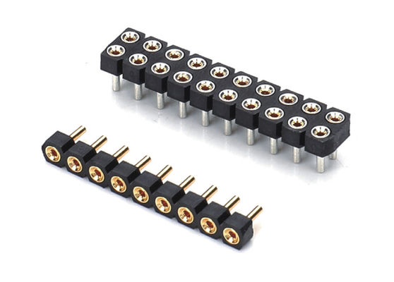 2.0mm ماشین گرد زنانه پین سر وصل کننده دو ردیف PCB H2.8mm 7.4mm