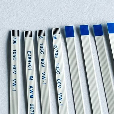 6 پین FFC کابل صاف سفارشی Awm 20706 105c 60v Vw-1 0.5mm Pitch FFC کابل FPC